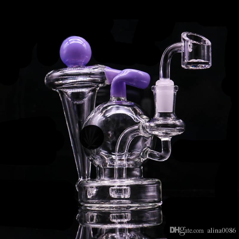 

New style Glass Recycler Bongs Dab Rigs 5.7" Oil rig Water Glass Bongs smoking Bubbler Bong