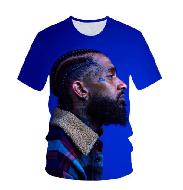 

New Fashion Women Men Nipsey Hussle Funny 3d Printing Unisex T-shirts Casual T Shirt Hip Hop Summer Tops XB039, The picture color
