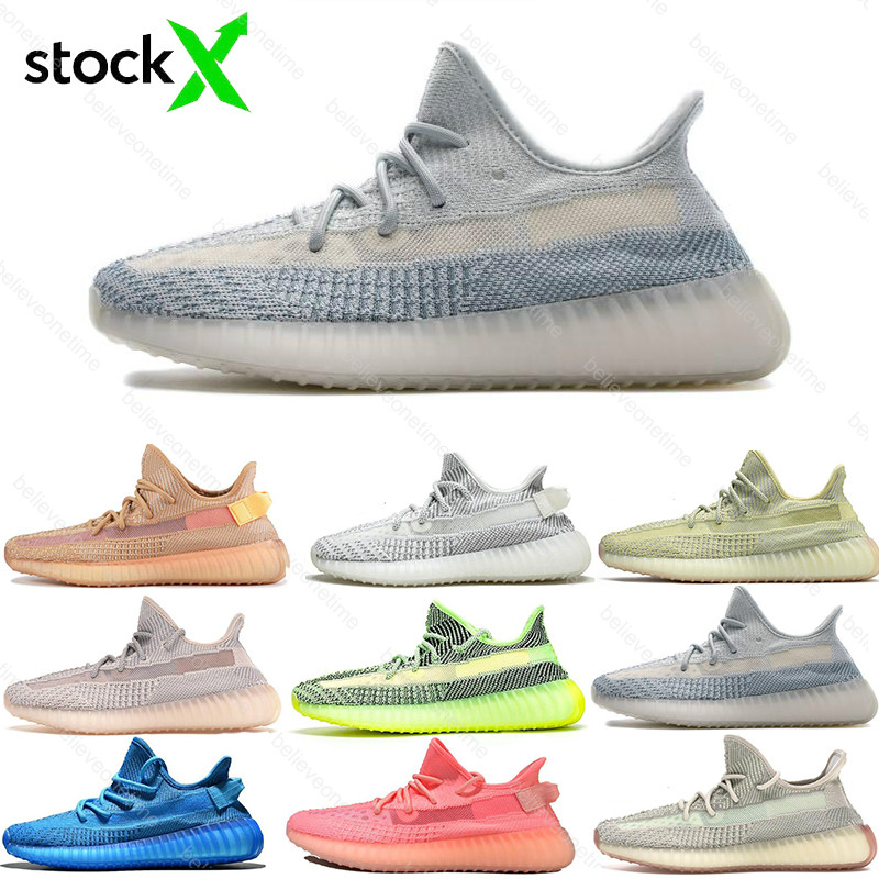 

Reflective Yeshaya RF Kanye West Yecheil Black Static Mens Women Running Shoes Clay Zebra Gid Glow in The Dark Cream Designer Sneakers