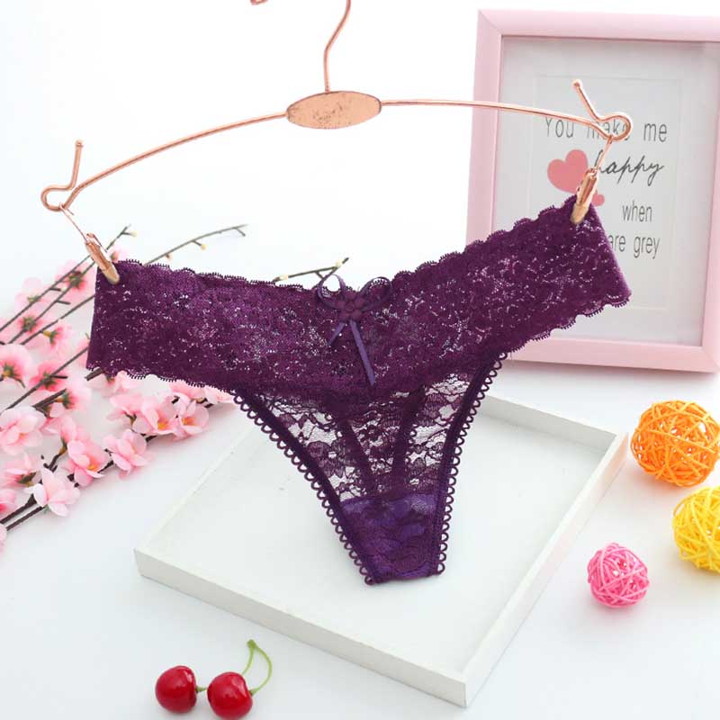 

Sexy Underwear Low Waist Lace Panties Briefs Bowknot Transparent G String T Back Lingerie Women Clothes mujeres ropa interior drop ship, Underwear packing (not panties)