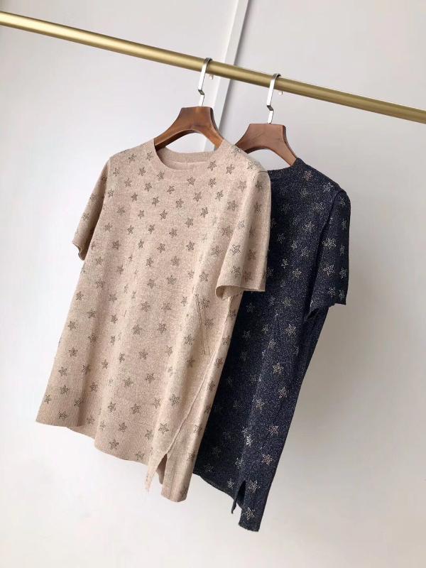 

Women Sweater Round Neck Short Sleeve Linen Sweater Top, Black