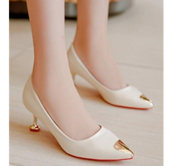 

2019 Women's shoes in Spring and Autumn with New style High heel fine heel pointed end@EE9888392, Beige