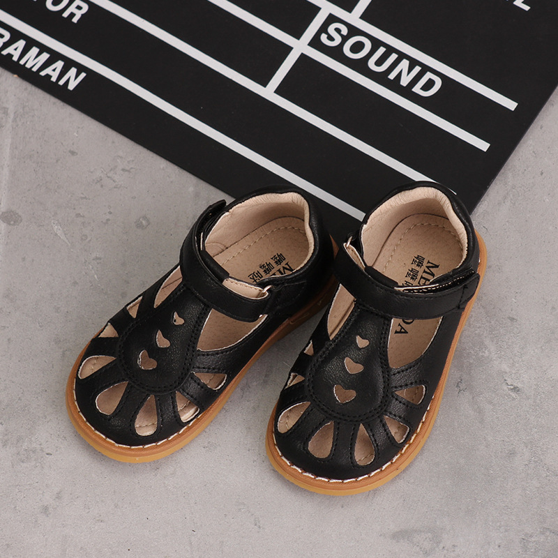 

New Summer Girls Sandals Fashion Princess Retro Soft Leather Shoes Microfiber Upper Comfortable non-slip Sole Baby Kids Sandals, White