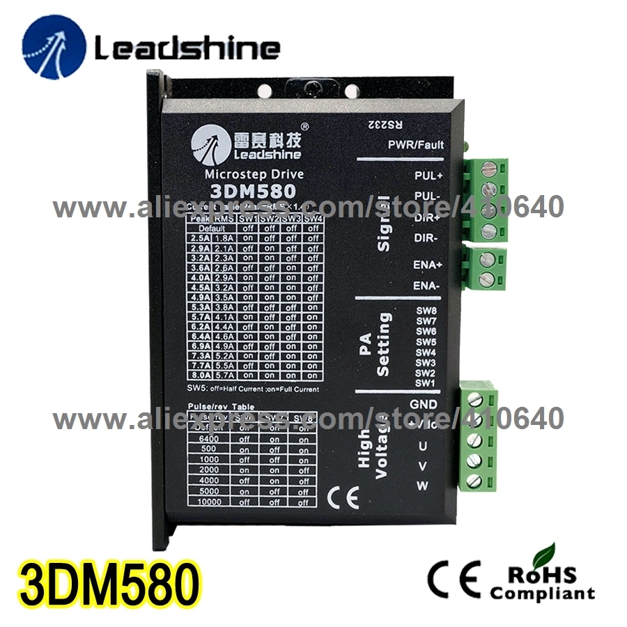 Genuine Leadshine 3DM580 Stepper Motor Drive 18 to 50VDC Max 8A Suitable for 573S09 573S15 863S22 and 863S42 Stepper Motor-image-463770845