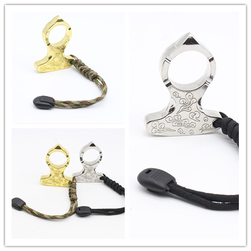 10pcs Alloy Survival Keychain Broken Window Single Finger Knuckle Duster Self defense Finger Buckle Golden Silver Brass Knuckles Dusters-image-478762850