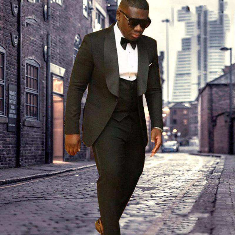 

Italian Black 3 Pieces Custom Mens Wedding Suits Jacket+Pants+Vest Groom Suits Tuxedo Groomsmen Party Suits Wedding Tuxedo for Men, Ivory