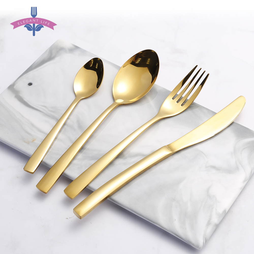 16Pcs Kitchen Cutlery Set Dining Stainless Steel Gift Spoon Fork Utensil Tea UK