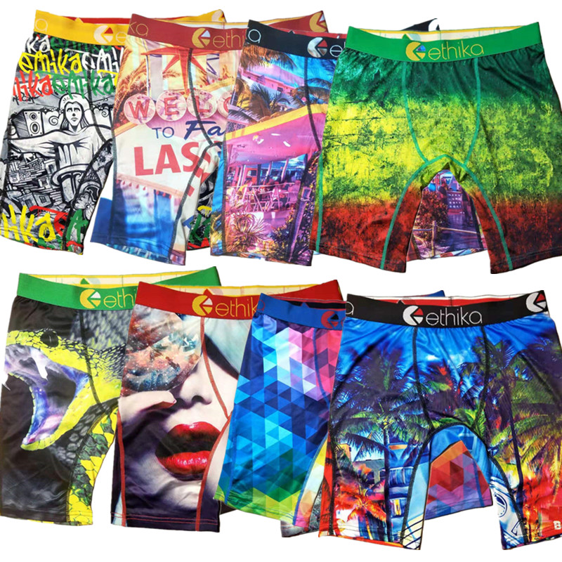 

Unisex Ethika boxers Technical Underwear Graffiti Women Men Fitness Quick Dry Cotton Boxer Brand Sport Short Boxer best quality, Random colors