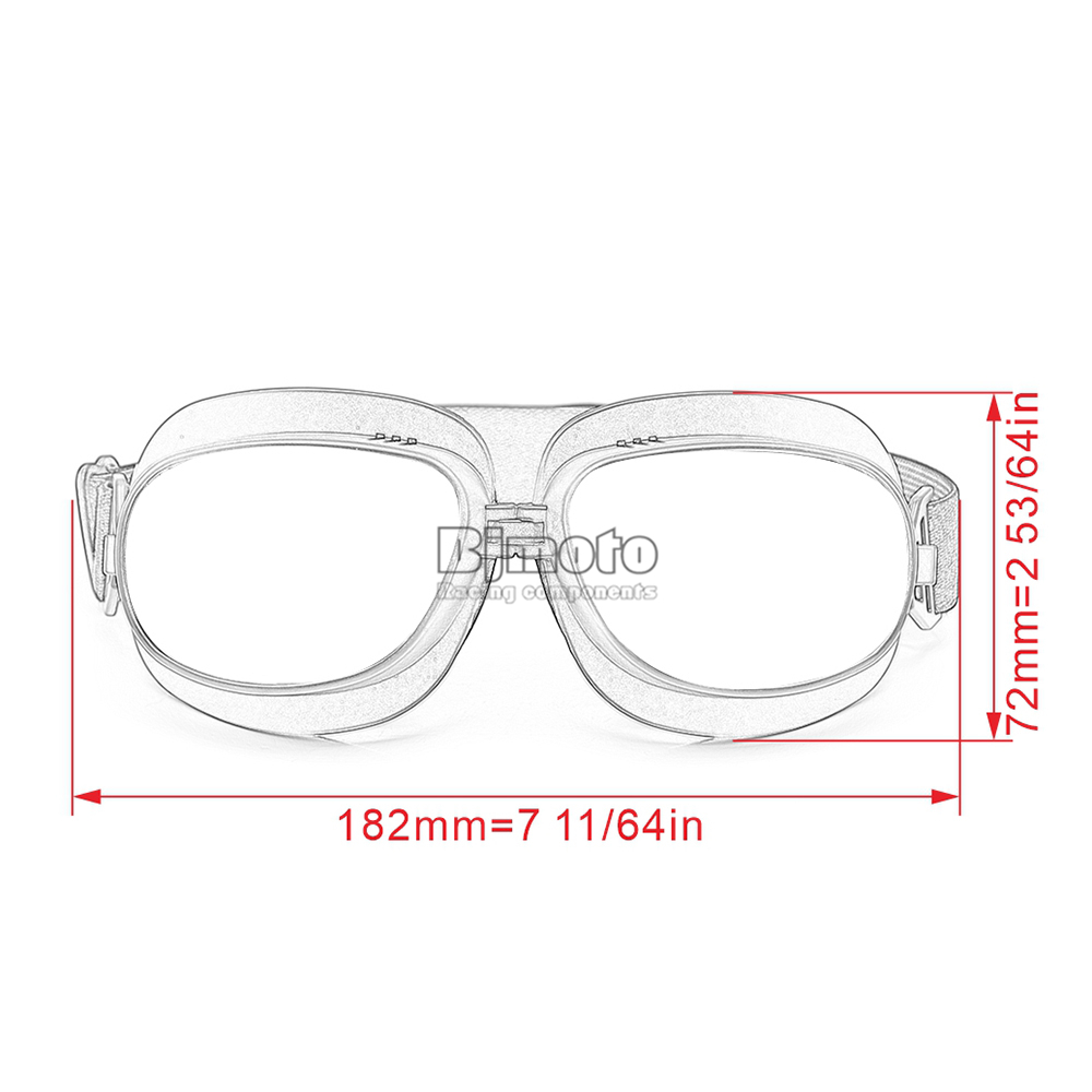 RETYLY Gafas de Moto CláSicas Retro Gafas Vintage Moto para Piloto Gafas de Aviador para Casco ProteccióN UV