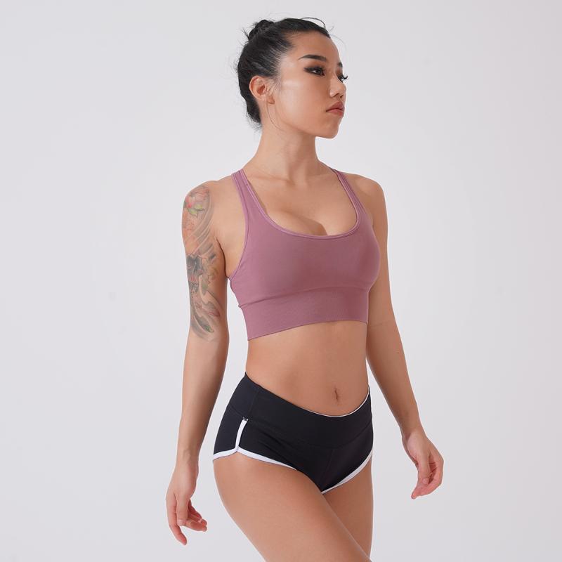 

Fitness Sports Bra with Pad High Impact Adjustable Crop Top Women Strap Yoga Bra Workout Running Activewear Female Gym Wear, Black