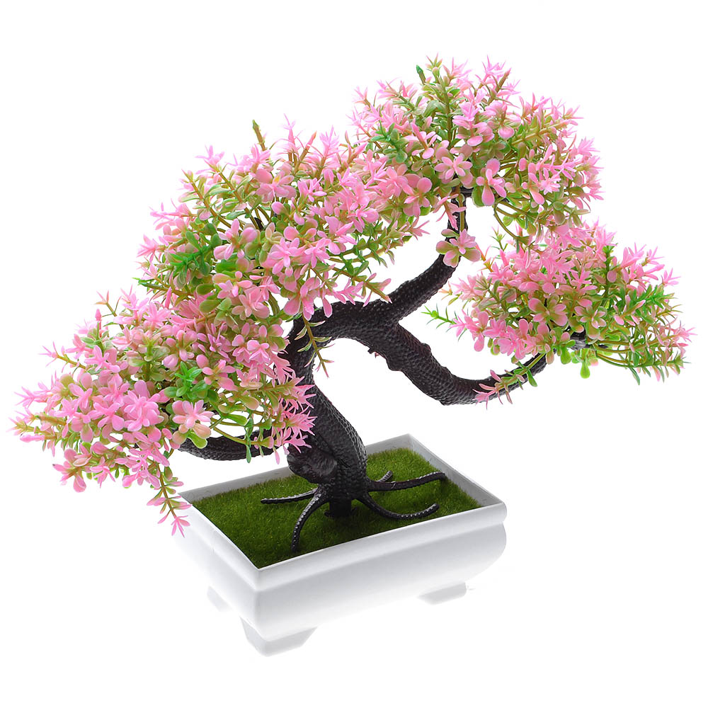 

Topiary Mini Artificial Tree Home Decor Plant Pot Ornament Potted Plastic Greet, Red