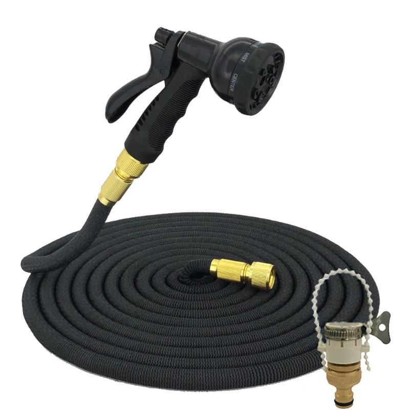 

Direct Selling Expandable Garden Hose Magic flexible Hose Garden Watering Light And Wear-resistant Car Wash Water Gun, Black hose