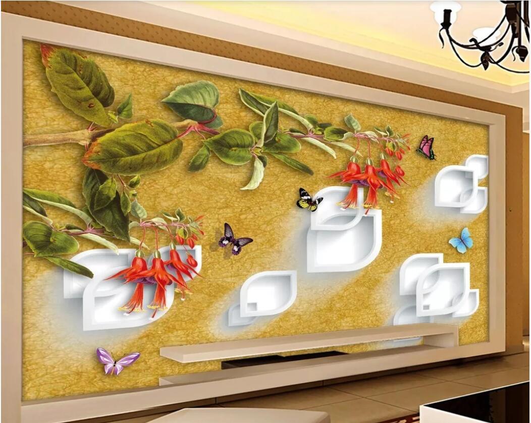 

3d room wallpaper custom photo mural 3D stereo pepper flower background wall living room sofa art pictures wallpaper for walls 3 d, Non-woven fabric