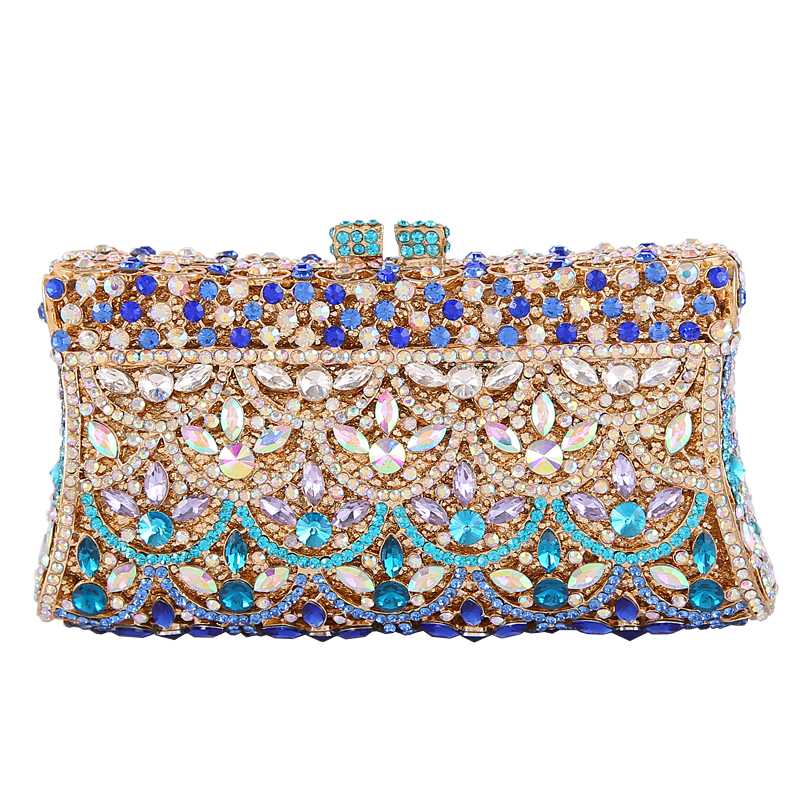 

women Party Diamond Mini Dress Evening bag Female crystal one shoulder Chain Handbag lady's Rhinestones dinner clutches bags
