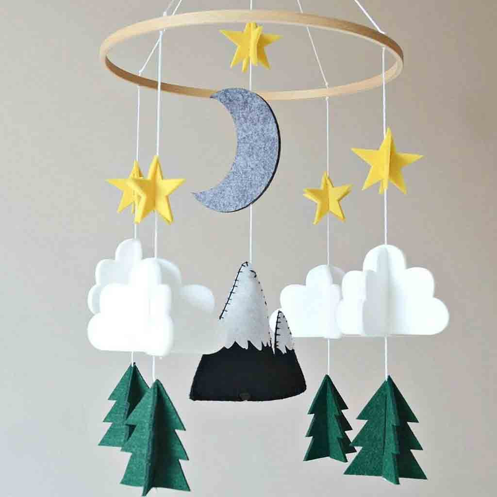 

Boys/Girls Baby Crib Mobile Woodland Night Nursery Mobile Decoration Felt Home Bedroom Decor For Baby Dropshipping P#