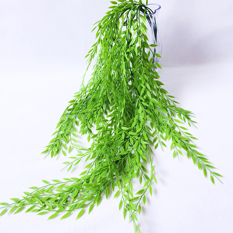 

artificial plants 90cm plastic Wicker rattan vines Wall hanging plants Home Decoration artificial Flower fake grass wall, D55 light green