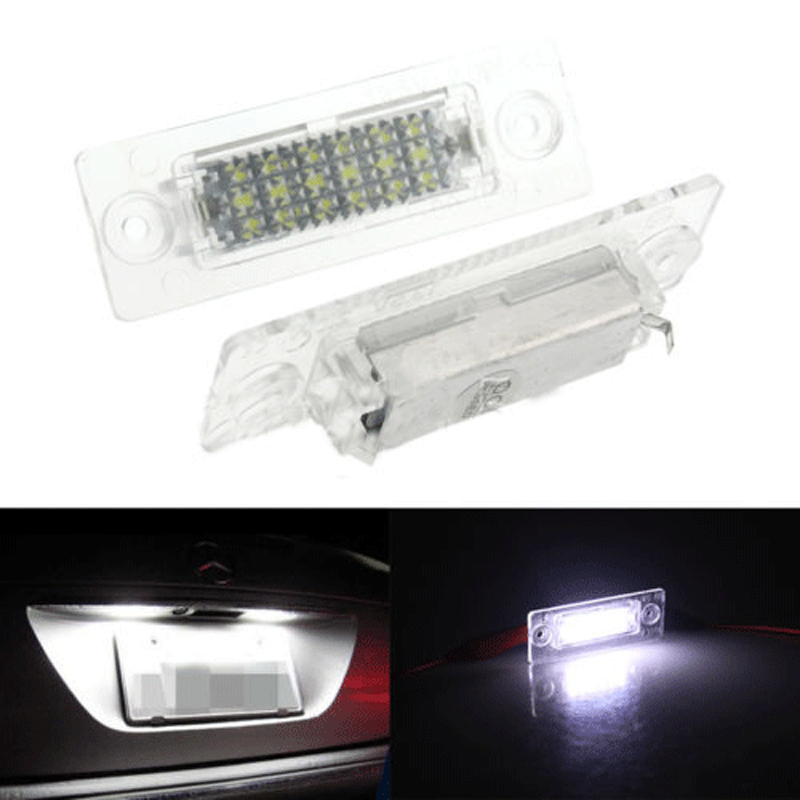 CAR 2PCS License Number Plate LED Lights fit For VW Touran Golf Plus Skoda Jetta Passat T5-image-470262974