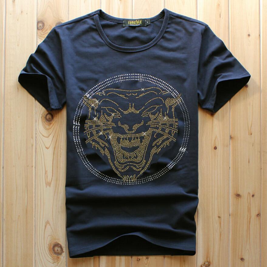 

Wholesale men luxury diamond design Tshirt fashion t-shirts men funny t shirts brand cotton tops and tees cn02, White;black