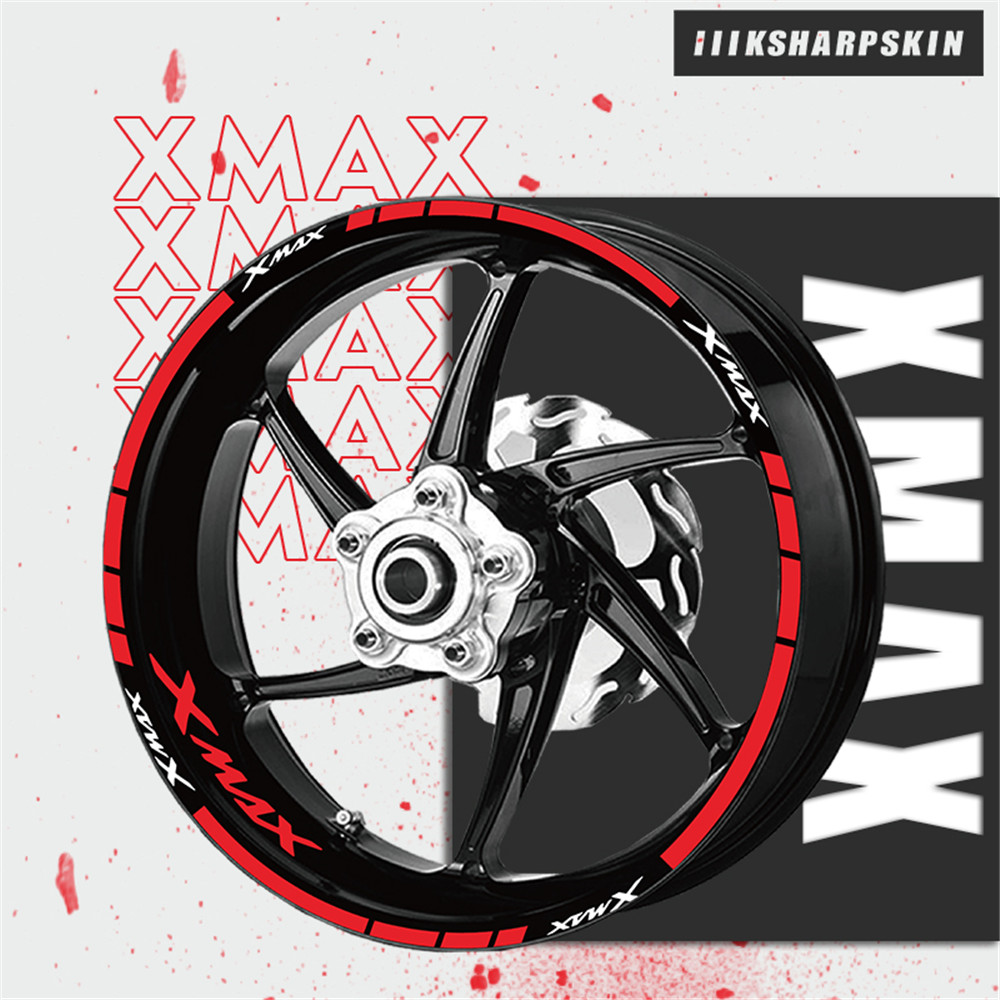 

Motorcycle wheel reflective stickers inner ring decorative logos and decals night warning tape 20 pcs for YAMAHA XMAX xmax, Xt-lq-xmax-ylw