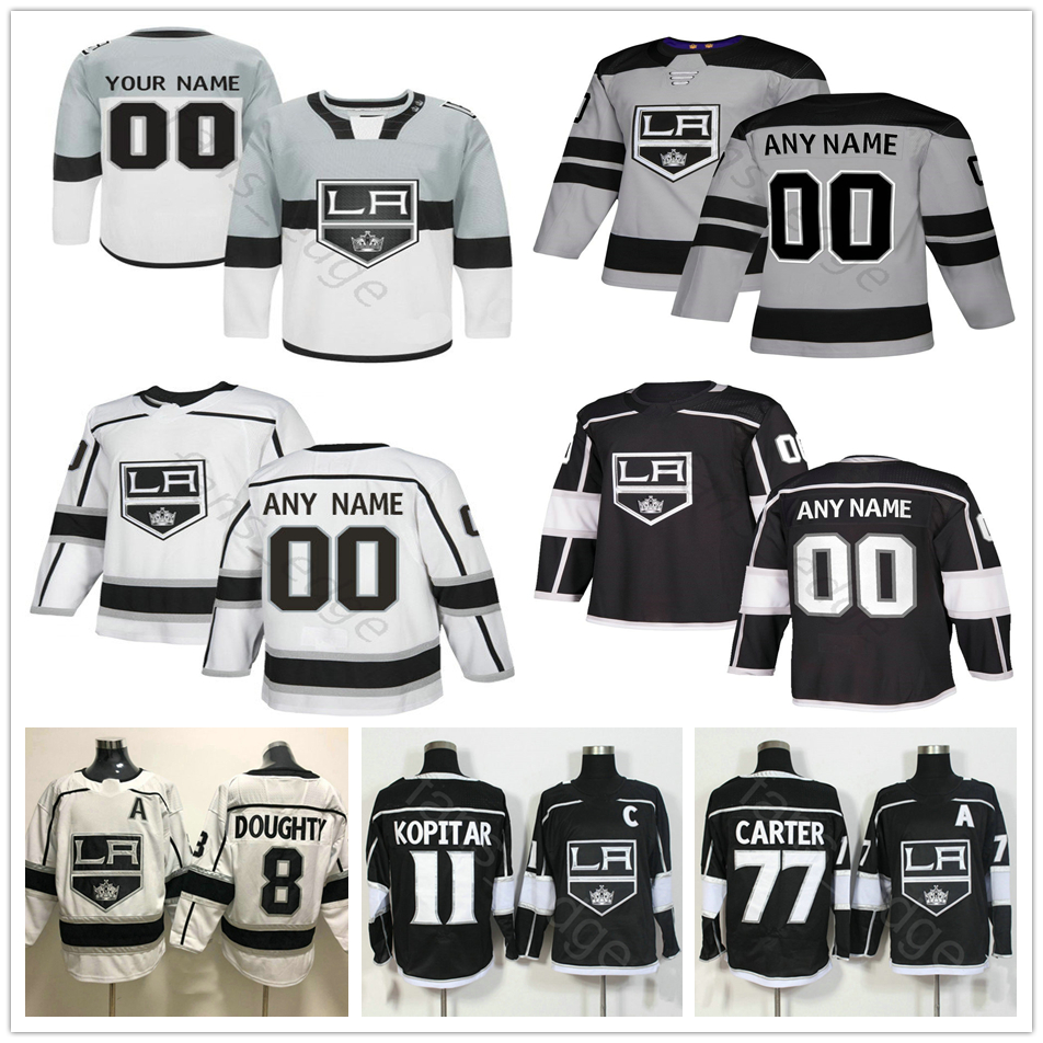 

Custom Los Angeles #8 Drew Doughty Kings 11 Kopitar 32 Jonathan Quick 17 Ilya Kovalchuk Men Women Kids Youth Ice Hockey Jerseys, Kids or women size please choose this