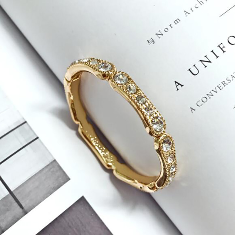 

Bone Full Diamond Ring Finger Woman Bamboo Bamboo Joint Ring Concise Ornaments