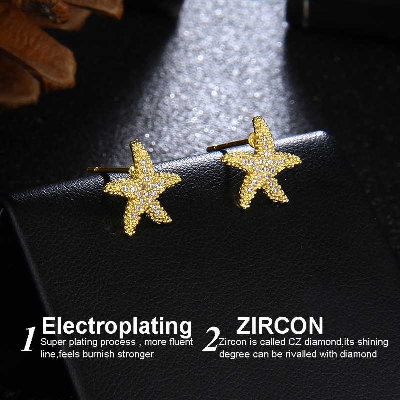 

New Korean Zirconia Star Earrings for Women Fashion Small Shiny Cute Crystal Stud Earrings Jewelry Gift 2020