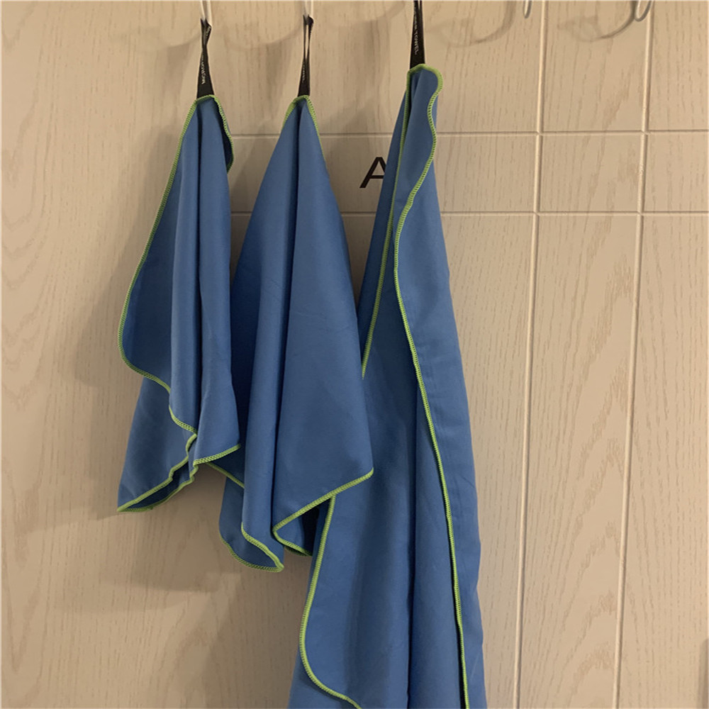 

3pcs in a set Microfiber Swimmimg Towel 3 Colors 80x40cm 130x73cm Ultralight Outdoor Absorbing Water Quick Dry Bath Towel, Blue