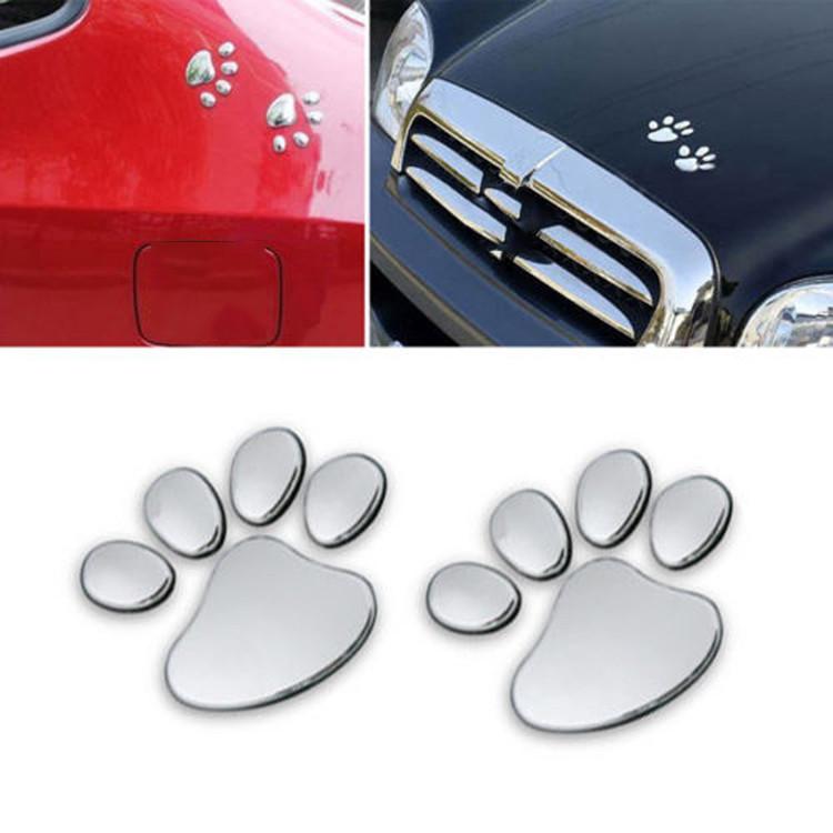 Decoration Plastic Bear Foot Dog Paw Cute Footprint Car Sticker 3D Print~