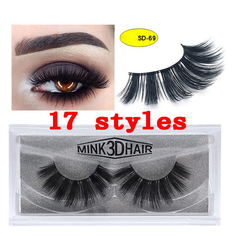 

3D Mink Eyelashes Eye makeup Mink False lashes Soft Natural Thick 3D Eye Lashes Extension Beauty Tools 17 styles DHL