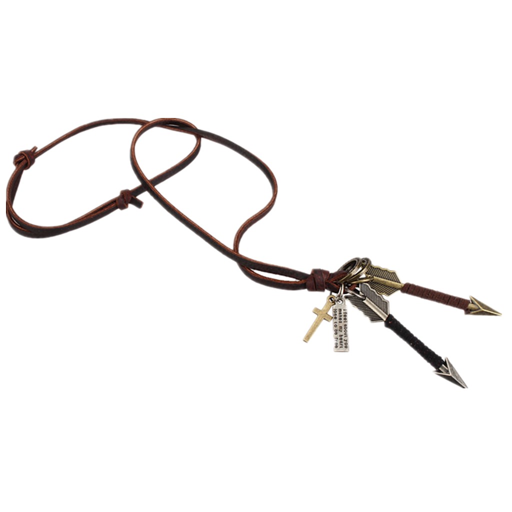 

Women Men's Punk Rock Cupid's Arrow Pendant Necklace Couples Jewelry Gifts, Silver