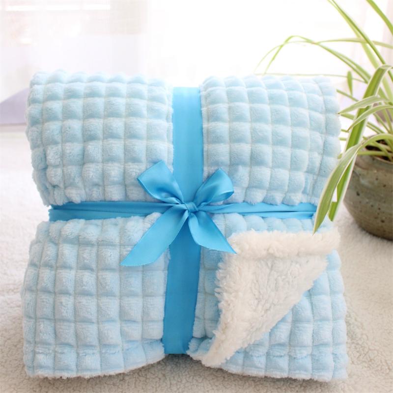 

minky chess sherpa thick thermal baby blue blanket newborn receiving blanket kids quilt soft winter plush newborn baby swaddle, Blue chess