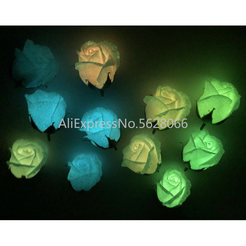 

Luminous Artificial Rose Flowers Fake Soap Flower Silk PE Foam Roses Wreath For Decoration Wedding Home Birthday Decor 2020New