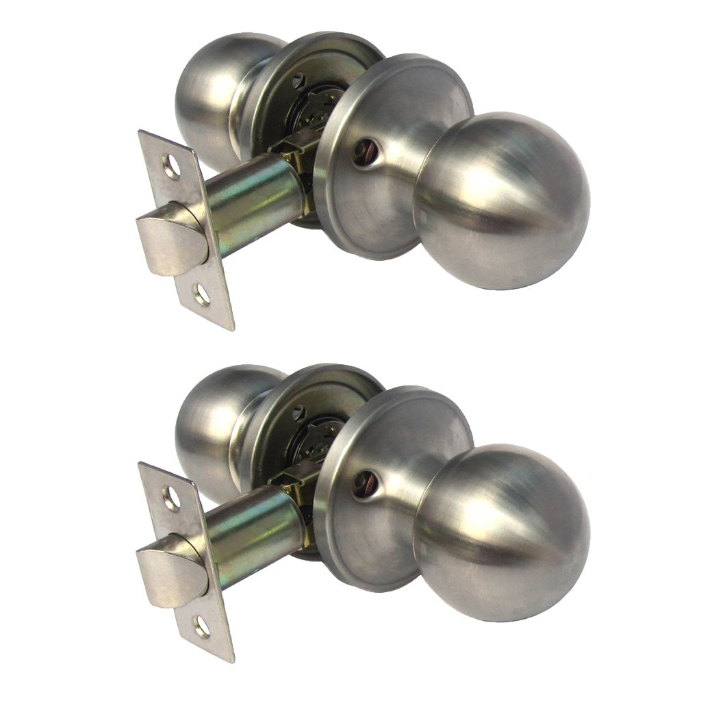 

2xpassage mortice door knob for interior room bathroom door chromed copper