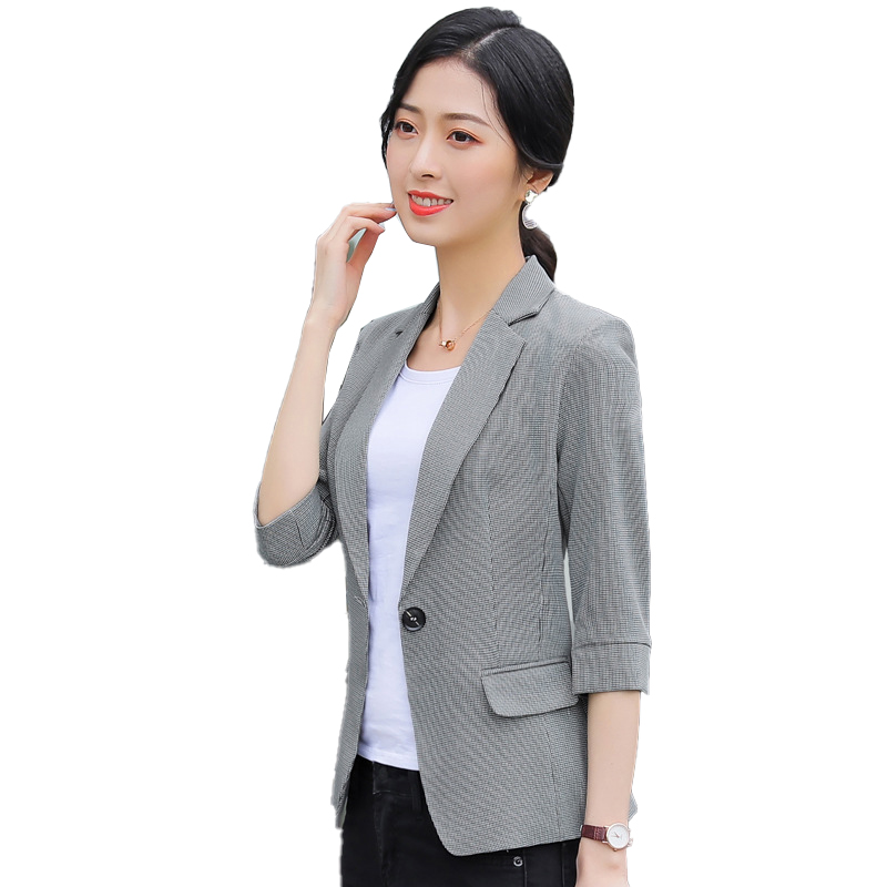

2020 Women Blazers and Jackets Half Sleeve Ladies Female Elegant Formal Office Work Wear Clothes Style Blazer Casual Long, Only grey blazer