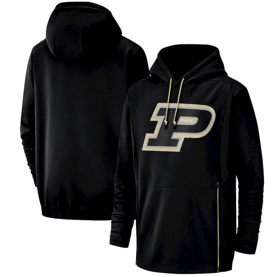 

2019 New Men Purdue Boilermakers Sweatshirt Salute to Service Sideline Therma Performance NCAA Black Pullover Hoodie, Blue;black