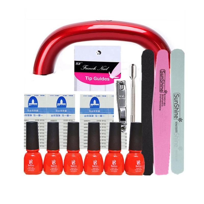 

Manicure Mini Rainbow Light Nail Polish Rubber Set Of Tools For Beginners Top Coat + Base Coat Gel Nail Polish