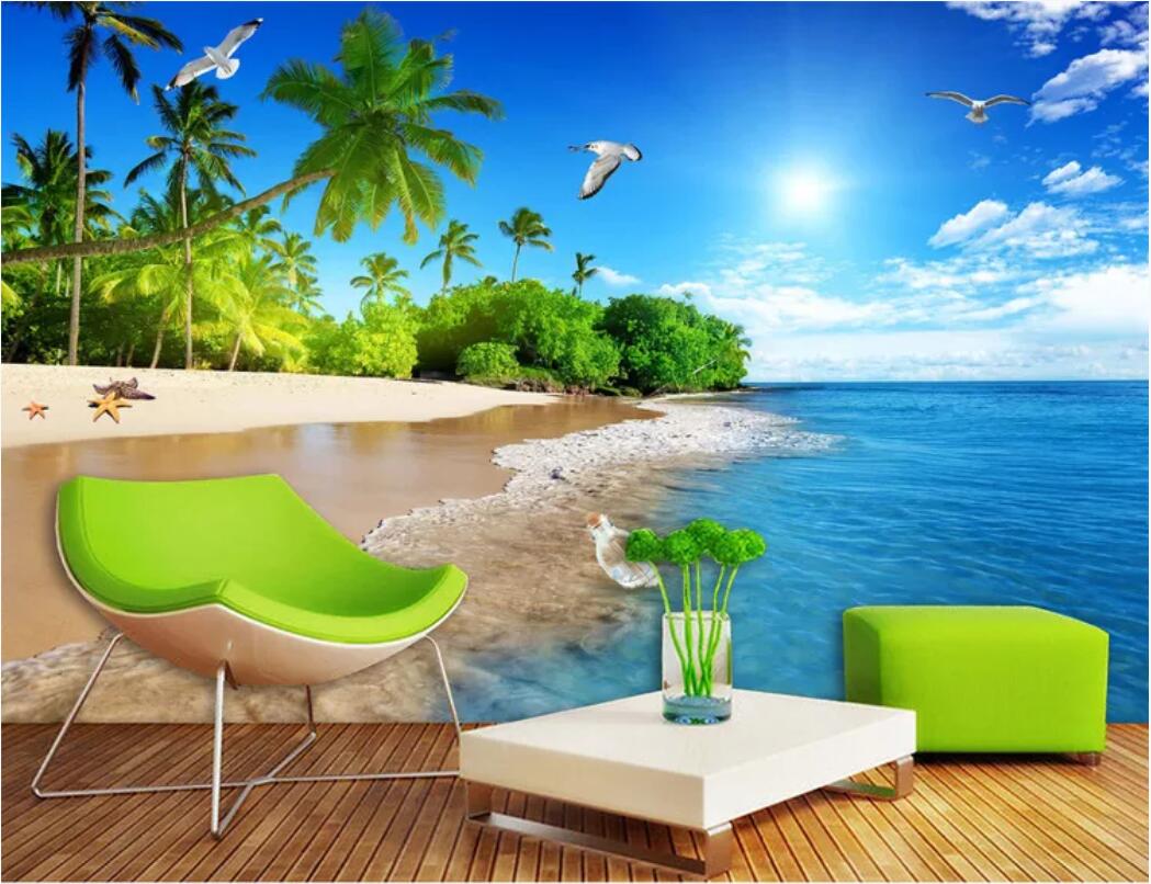 

3d room wallpaper custom photo mural Maldives HD Seascape Mural Wallpaper Background Wall wall art canvas pictures wallpaper for walls 3 d, Non-woven fabric