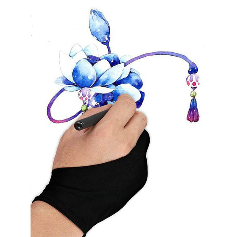 

Graphic Tablet Drawing Gloves Artist Drawing Glove 1Pcs Prevent Dirty Free Size 2 Finger Portable Professional Anti-fouling