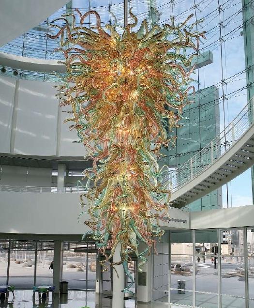 

Indoor Hanging Chandeliers Lamp Large Long Modern Style Decorative Hand Blown Glass Crystal Chandelier Lighting