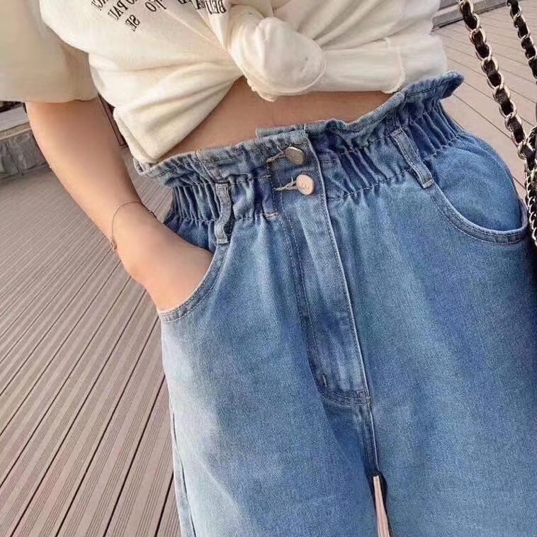 

South Korea's authentic sp68 buds section ms leisure trousers dad jeans spring and summer high waist jeans a undertakes, See chart