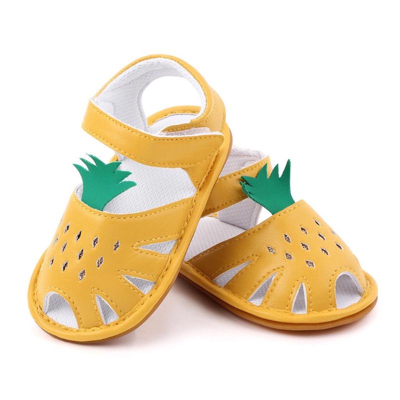 

Toddler Kid Baby Girls Princess Sandals Cute Pineapple shaped Toddler First Walk Summer Soft Children Infant Summer Beach Shoes, Silver