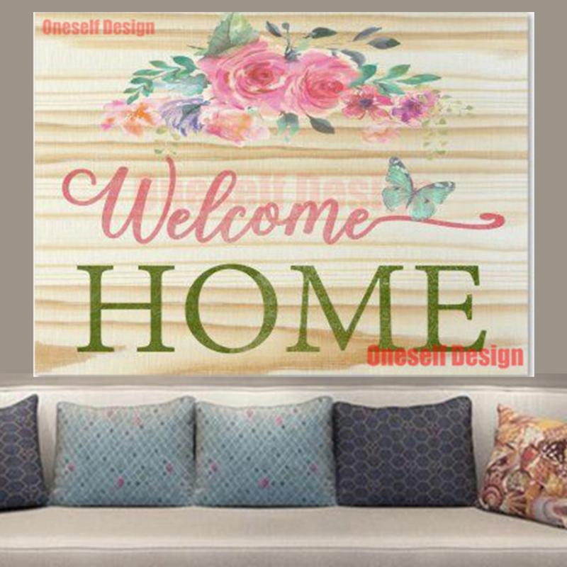 

5d diamond painting full welcome our home rhinestone pictures diy diamond embroidery full set decoration home wall sticker