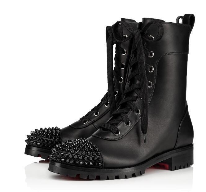 Best Quality Black Genuine Leather Ts Croc Women's Ankle Boots Lug Sole Red Bottom Boot Luxury Designer Women Cool Bottes Dress Wedding