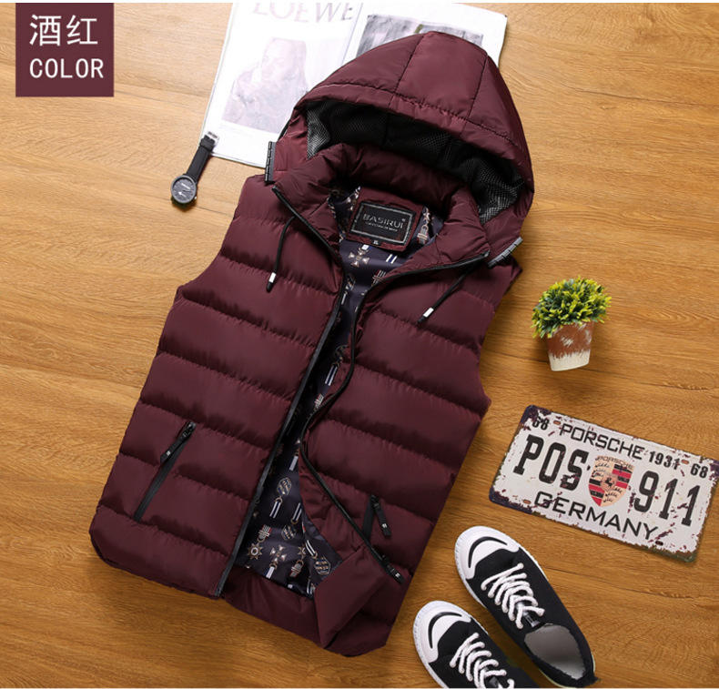 

HO 2018 the new autumn/winter eiderdown cotton vest vest male fashion handsome cultivate one's morality, Black