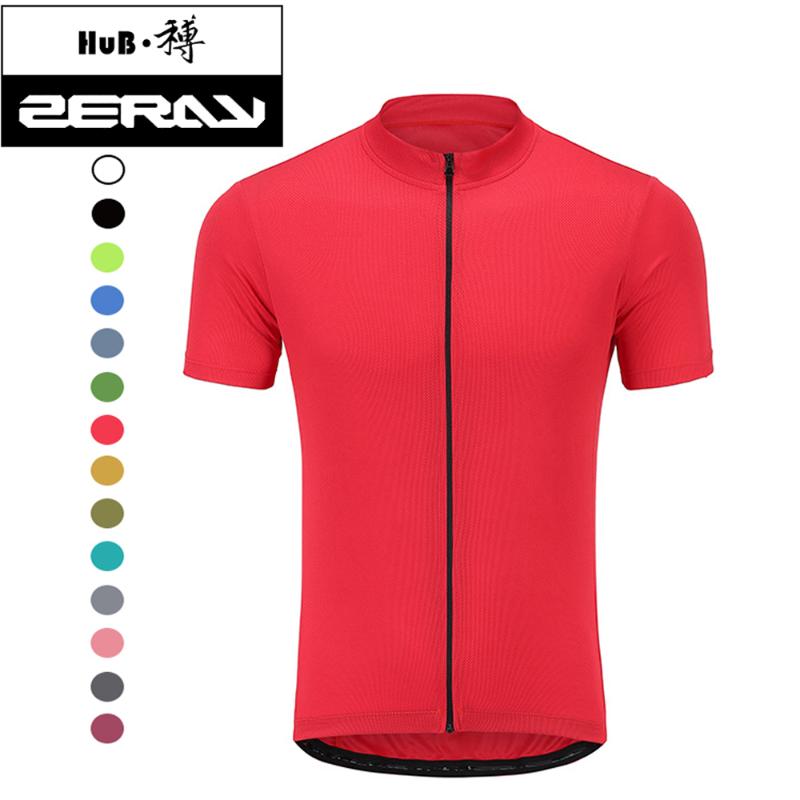 

HuB Cycling Jersey Pro Team Short Sleeve Top quality Solid color Road mtb Bicycle Clothing Ykk zipper silicone Non-slip 3 pocket, White