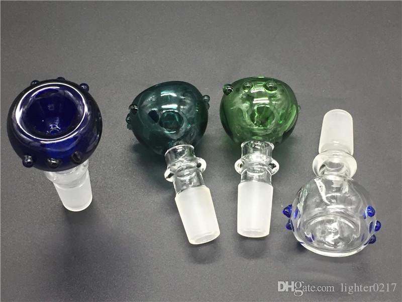 

Glass Bowls For Bongs With Screw Honeycomb Screen Round Green Blue Female Male 14mm 18mm Joint Smoking Accessories For Bongs Water Pipes