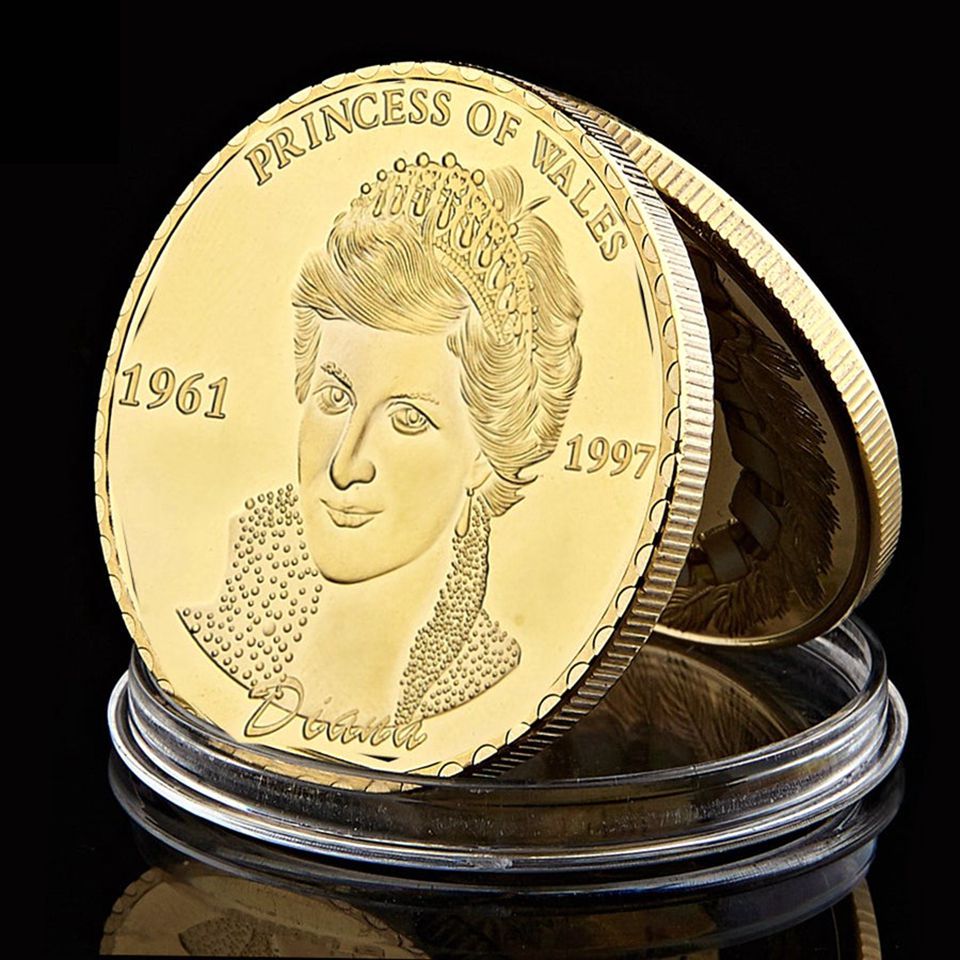 Commemorative Coin Craft Last Rose Of England Diana Princess Of Wales 1oz Gold Plated Souvenir Badge-image-521679098