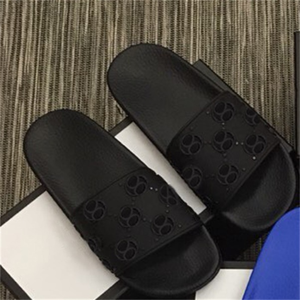 

Men Women Sandals Slide Designer Rubber Slipper Wide Flat Slip-on Sandals Summer Hollow out Thin Bottom Flip Flop With Box Size 36-46, Color 1