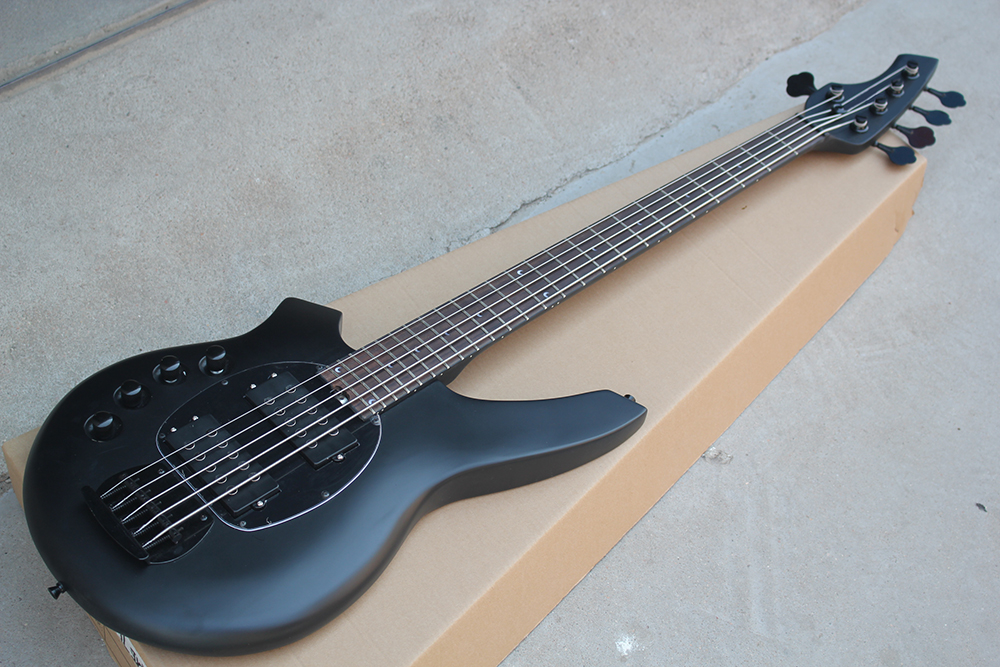 

Factory Custom Matte Black 5-String Left Handed Electric Bass Guitar,Black Hardwares,Rosewood Fretboard,Offer Customized