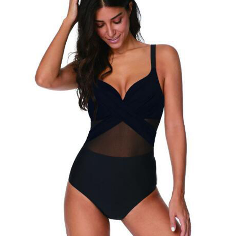 

Women' Swimwear Sexy Swimsuit Woman' Bikini Large Size Push High Bra One-piece Beach Big Breasts Plus Tights, 19017-1